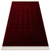 Koberec ORIENT 6889 so strapcami, rám / orientálny, bordový / čierny