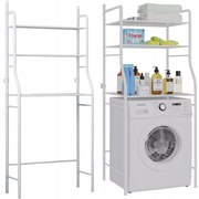 VERK GROUP Kúpeľňový regál nad práčku s 3 policami, biely, 153 x 65 x 25 cm