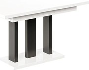 Rozkladací stôl Appia Mat čierne nohy 130/210x80cm Biely lesk