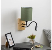 Brilagi - LED Nástenná lampa NUBILA WOOD 1xE27/25W/230V + LED/3W dub/zelená