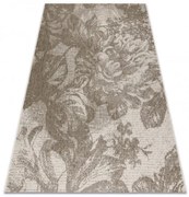 Koberec šnúrkový SIZAL FLOORLUX 20491 KVETY šampanské/tmavosivý