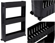 Pojazdný regál LEIRA 3 police čierny