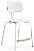 Školská stolička YNGVE, so 4 nohami, biela, biela, V 520 mm