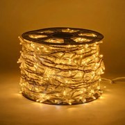 DECOLED Svetelná reťaz LED 100 m, teplá biela s FLASH, 1000 diód, biely kábel, IP67