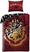 Bavlnené posteľné obliečky Harry Potter - motív so zlatým erbom Rokfortu - 100% bavlna - 70 x 90 cm + 140 x 200 cm