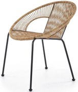 Stolička BARI rattan hnedá/čierna