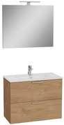 Kúpeľňová zostava s umývadlom, zrkadlom a osvetlením VitrA Mia 79x61x39,5 cm dub MIASET80D