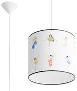 Detské závesné svietidlo Fairy, 1x plastové tienidlo so vzorom, (fi 30cm)