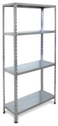 Regál na skladovanie 140×70×30 cm – pozinkovaný kovový regál s 4 policami