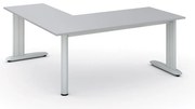 Rohový kancelársky písací stôl PRIMO FLEXIBLE, 180x180 cm, sivá