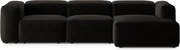 Čierna rohová pohovka (pravý roh/s leňoškou) Bergamo – Cosmopolitan Design