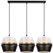 Luster na lanku PARIS 3xE27/60W/230V biela/čierna/zlatá