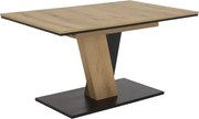 Rozkladací jedálenský stôl Lucy 140x90 cm, dub evoke/čierny%