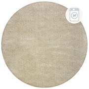 Béžový umývateľný okrúhly koberec z recyklovaných vlákien 133x133 cm Fluffy – Flair Rugs