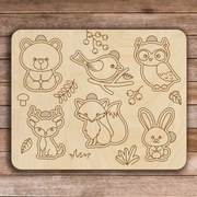 Detská drevená vkladačka - Lesné zvieratá 6 dielikov | SENTOP H005 H005