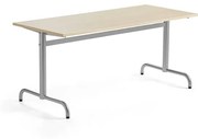 Stôl PLURAL, 1600x700x600 mm, HPL - breza, strieborná