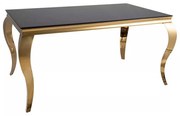 Jedálenský stôl Prince 150 x 90 cm, čierna / zlatá