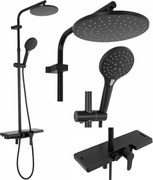 REA - Santos sprchový set s batériou 150mm,  čierna, REA-P8803
