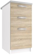Kuchynská skrinka Belini spodná so zásuvkami 40 cm dub sonoma s pracovnou doskou  TOR SDSZ40/0/WT/DS/0/T