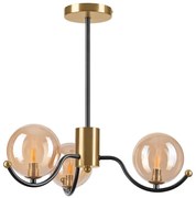 Luster na tyči GEORGIA 3xG9/5W/230V zlatá/dymová béžová