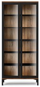 Čierna/v prírodnej farbe vitrína v dekore orecha 89x203x36 cm Roomers – Tvilum