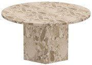 Svetlohnedý mramorový okrúhly konferenčný stolík ø 80 cm Naxos – Actona
