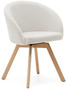 Krémovobiele čalúnené jedálenské kreslo Marvin – Kave Home