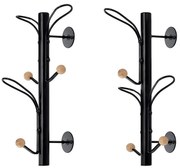 Nástenný vešiak Gc7469 Čierna/Prirodzené