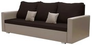 Pohovka 3-miestna s funkciou spania EKO Tmavohnedá/béžová