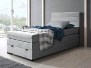 Kontinentálna boxspring posteľ LORA 200x120, sivá (mono 244)