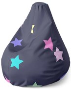 Sedací vak Pear hviezdy na modrej - detský, farebná
