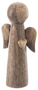 InDecor Anjel z mangového dreva so srdcom, 9,5 x 4,5 x 22 cm