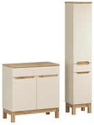 Koupelnová sestava Bali Casad s deskou a skříňkami 80 cm kašmírová/dub wotan