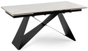 Rozkladací stôl ROCCO 160–240 cm Biely mramor / Čierna