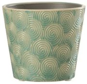 Tyrkysový vzorovaný obal na kvetináč Spiral S - Ø11 * 10 cm