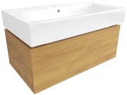 Kúpeľňová skrinka s umývadlom SAT Feel 80x30x46 cm medový dub mat SATFEEL80DMU2