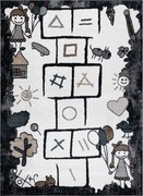 Dywany Łuszczów, AKCIA: 120x170 cm Detský kusový koberec Fun Hop black, čiernobiela, detská izba