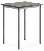 Stôl SONITUS, 700x600x900 mm, linoleum - tmavošedá, strieborná