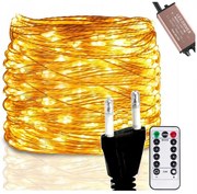BERGE Svetelná reťaz záhradná girlanda 10m 100LED 230V + diaľkové ovládanie