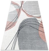 Koberec FUSION 5868 línie / moderný / abstraktný, biely / tmavoružový