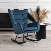 Dizajnové hojdacie kreslo Bergen námornícka modrá velúr