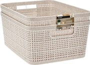 Úložný košík (2 ks) 24,5x19 cm, béžový%
