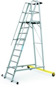 Zarges Hliníkový skladací plošinový rebrík, 10 priečok, výška plošiny 2,6 m