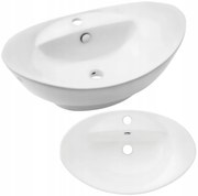 Invena Feme, keramické umývadlo na dosku 590x390x135 mm, biela lesklá, INV-CE-10-001-C