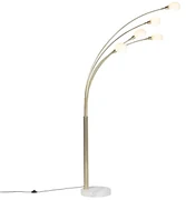 Art Deco stojaca lampa zlatá 5-svetlo - Sixties Marmo