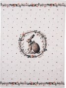 Bavlnená utierka so zajacom Natural Linen Easter - 50*70 cm