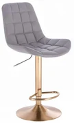LuxuryForm DESIGN Barová stolička PARIS na zlatom tanieri - šedá