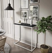 KONZOLA BELLA ČIERNÝ MRAMOR / BIELY PODSTAVEC 80