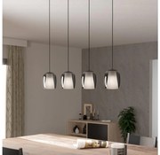 Eglo 901193 - Luster na lanku CIAMPINO 4xE27/28W/230V šedá