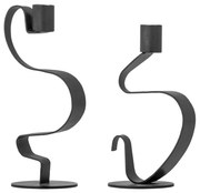 Bloomingville Kovový svietnik Do Black – sada 2 ks